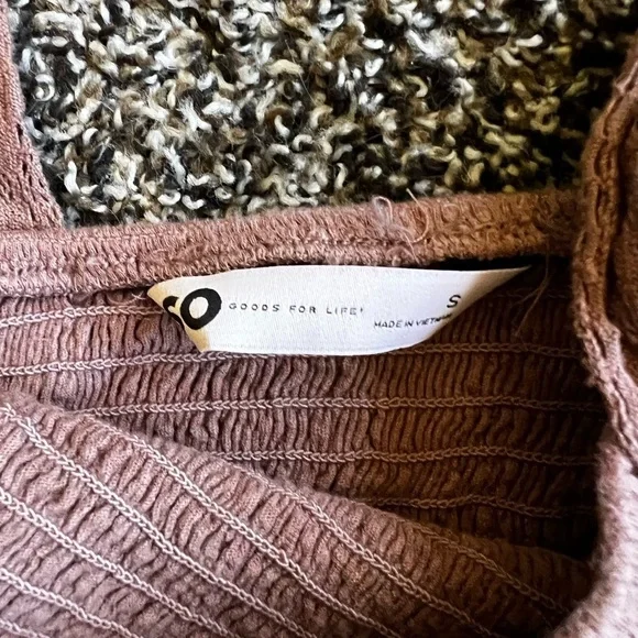 Women's Ruffled Sleeve Smocked Top - Tan - Picture 6 of 6